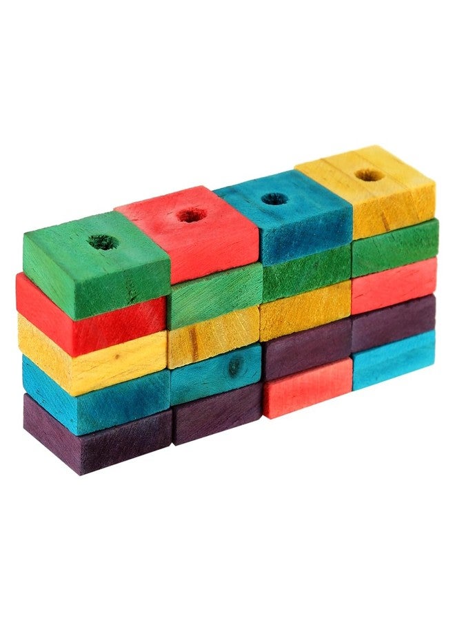Dranvosk 20PCS Colorful Wooden Chew Toys for Small Birds,Mini Wooden Blocks for Parrots, DIY Playtime Chewing Charms,Safe Bite Toys for Large Birds & Parakeets - Image 5